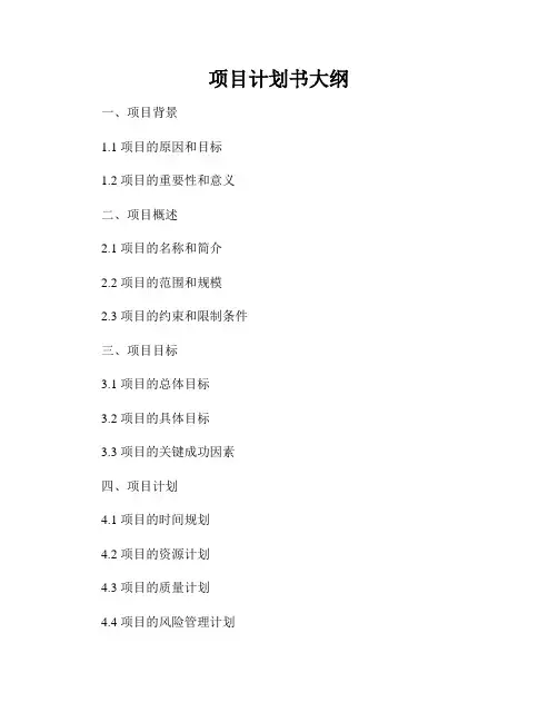 项目计划书大纲