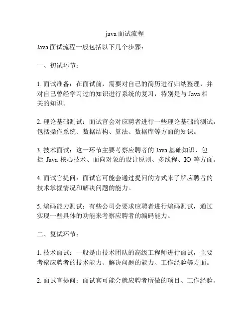 java面试流程