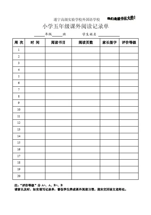 阅读记录单——精选推荐