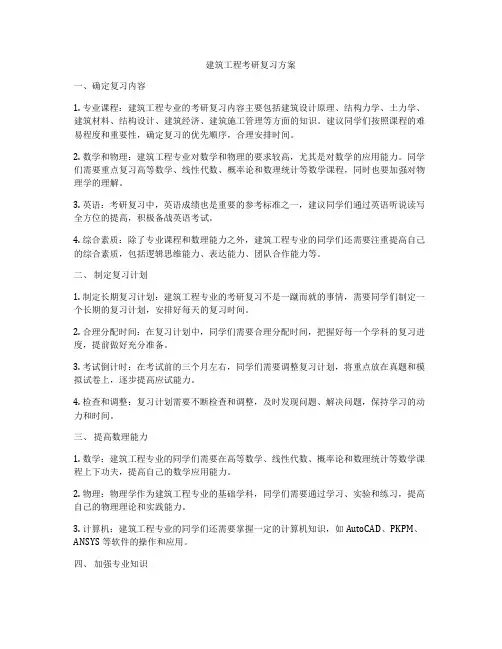 建筑工程考研复习方案