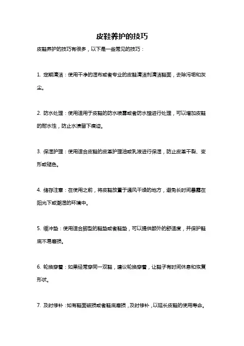 皮鞋养护的技巧