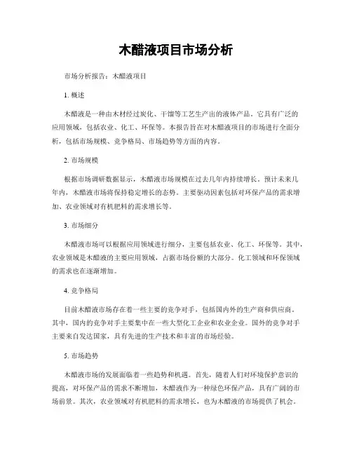 木醋液项目市场分析