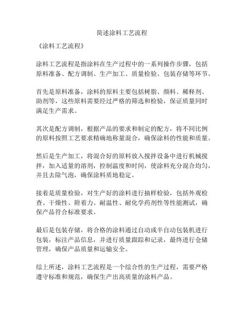 简述涂料工艺流程