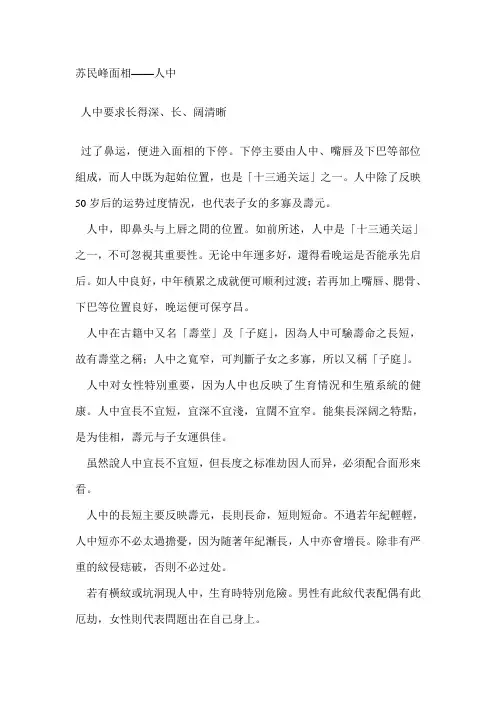 苏民峰面相——人中