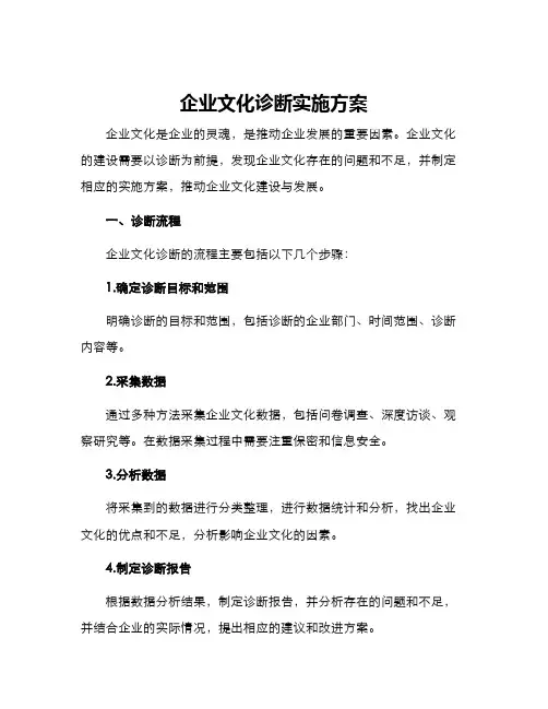 企业文化诊断实施方案