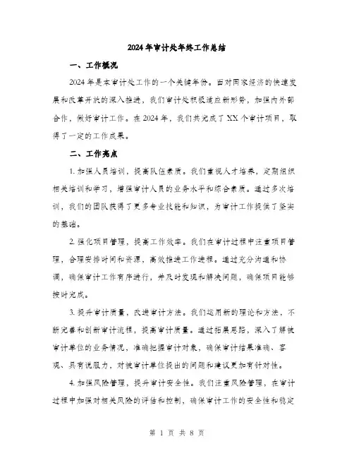 2024年审计处年终工作总结(三篇)