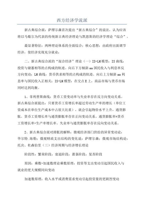 西方经济学流派