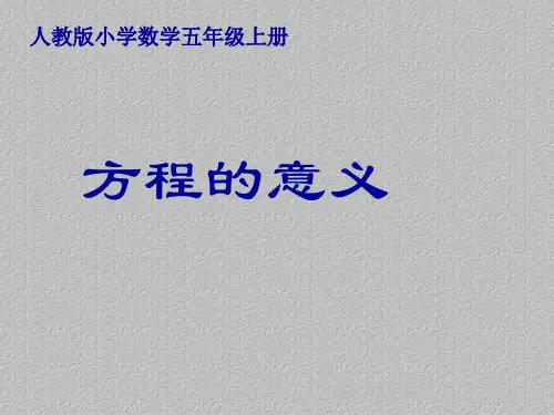 五年级数学上册课件-5.2.1方程的意义-人教版(共15张PPT)最新课件PPT