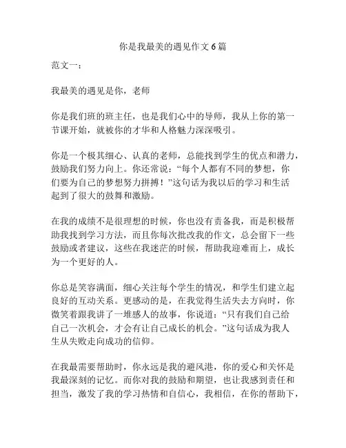 你是我最美的遇见作文6篇