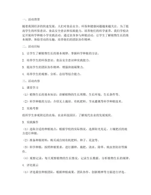 科学种植小学实践活动