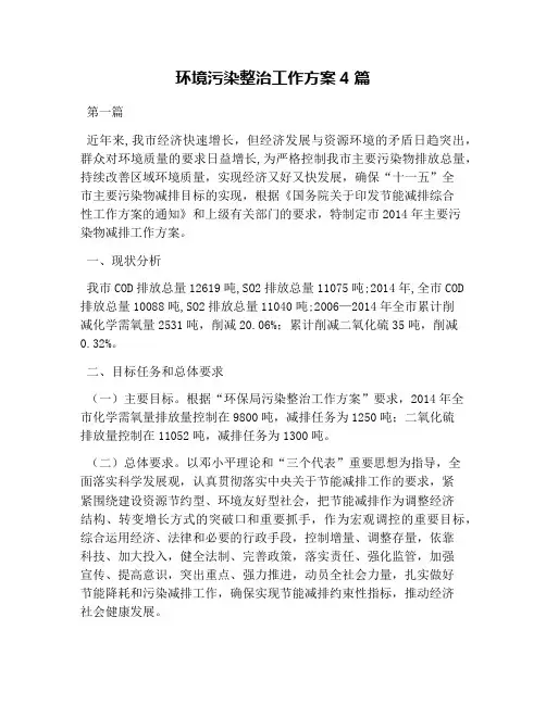 环境污染整治工作方案4篇