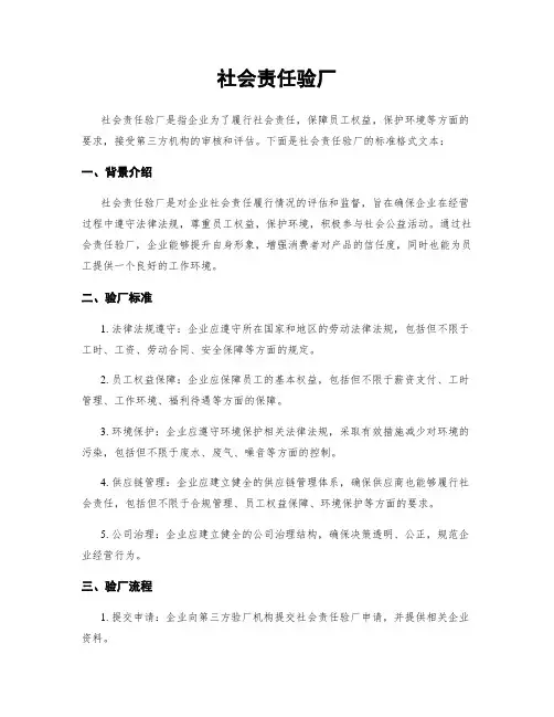 社会责任验厂