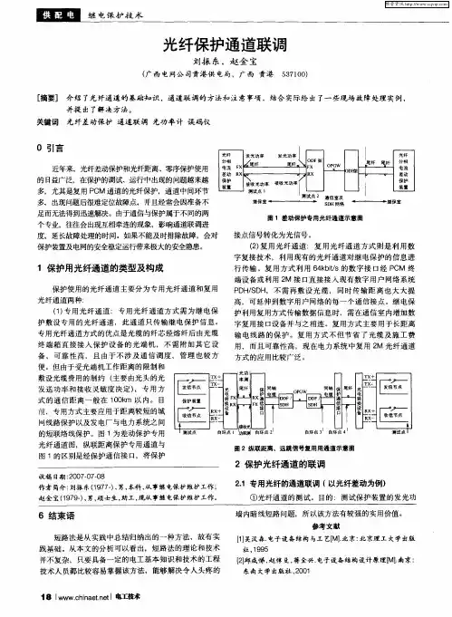 光纤保护通道联调