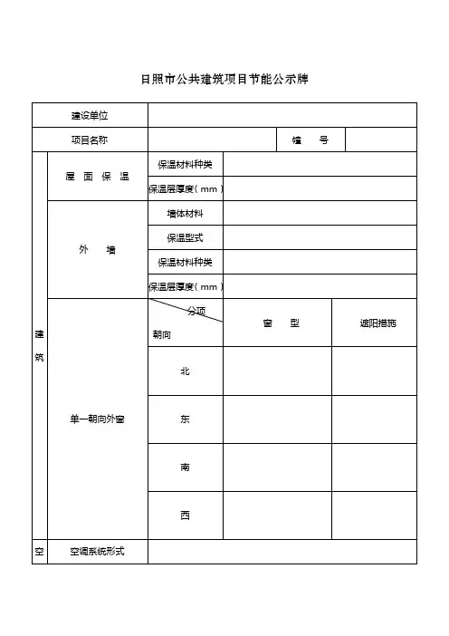 日照市公共建筑项目节能公示牌