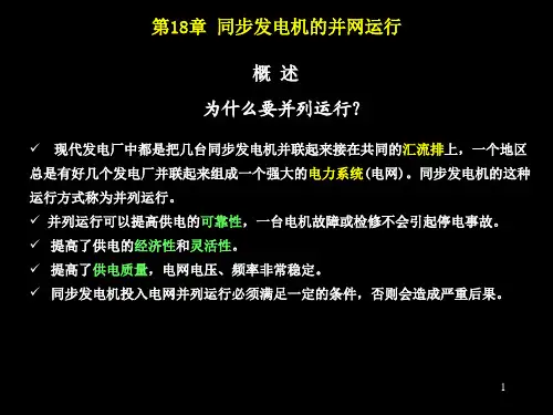 同步电机3-同步发电机的并网运行 