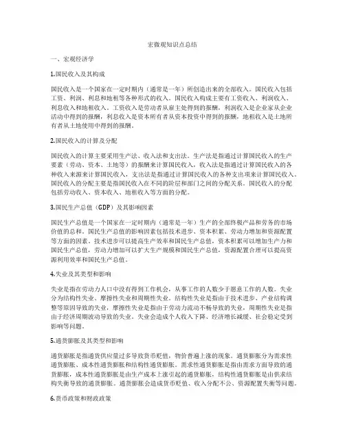 宏微观知识点总结