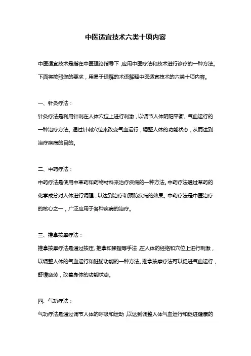 中医适宜技术六类十项内容