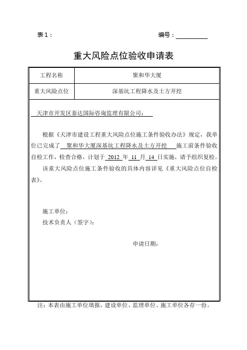 天津市建设工程条件验收表