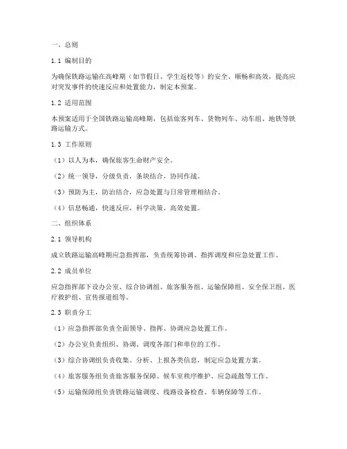 铁路运输高峰期应急预案