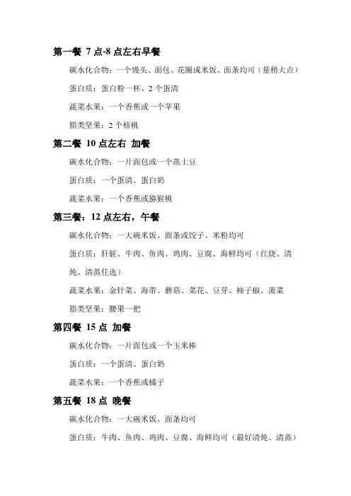 健身饮食表