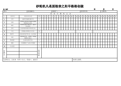 砂轮机日常点检表