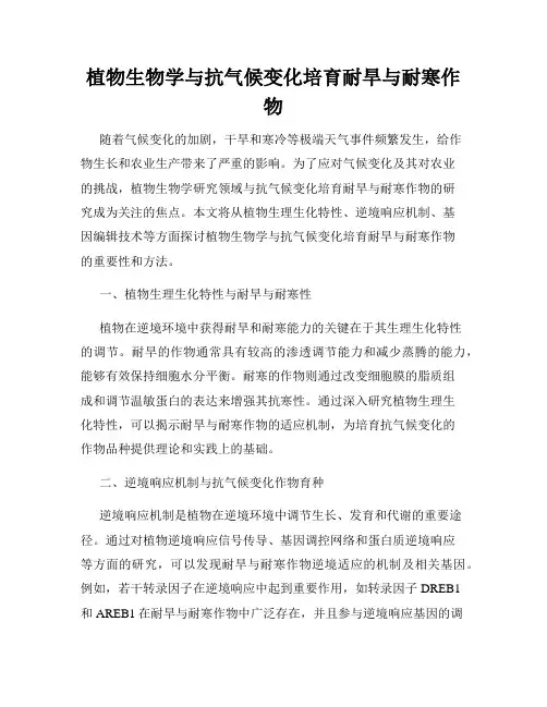 植物生物学与抗气候变化培育耐旱与耐寒作物