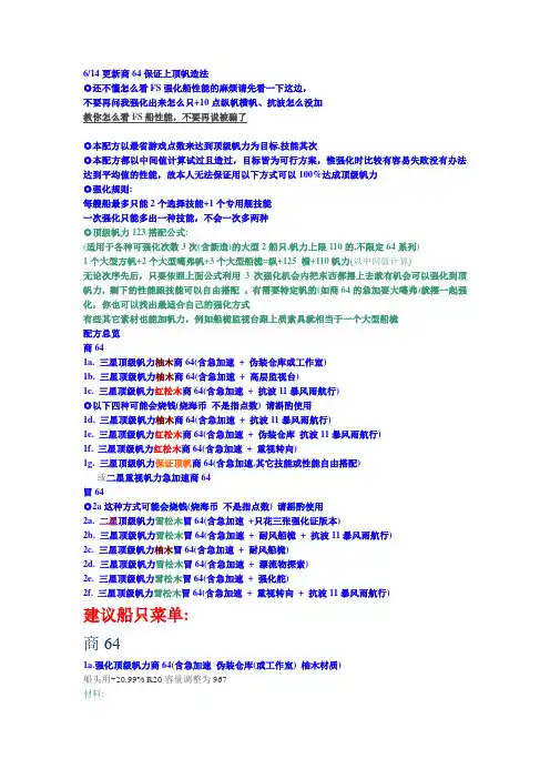 大航海时代OL 商冒64FS造船