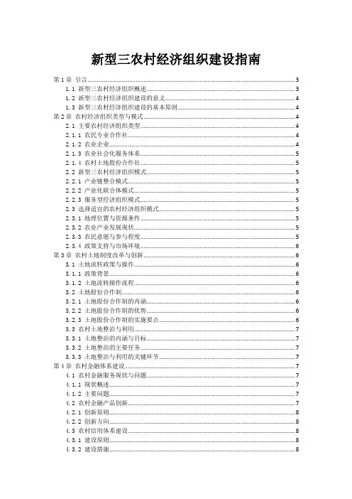 新型三农村经济组织建设指南
