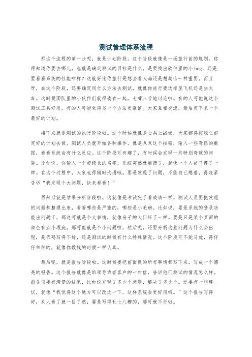 测试管理体系流程