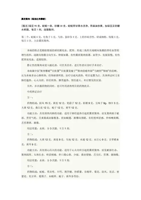 翼状胬肉方剂