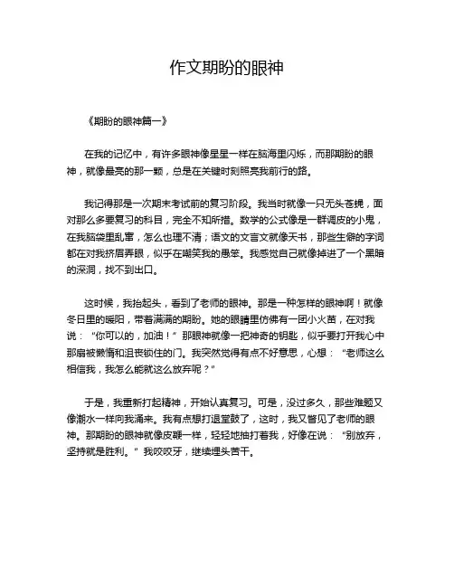 作文期盼的眼神