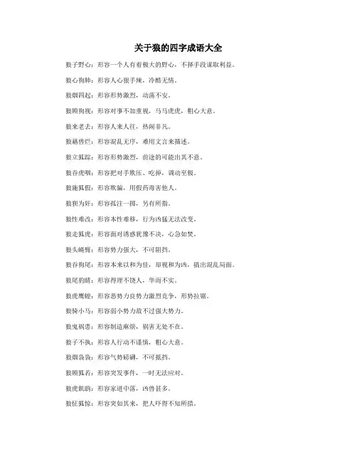 关于狼的四字成语大全
