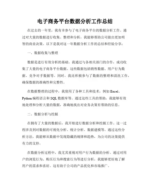 电子商务平台数据分析工作总结