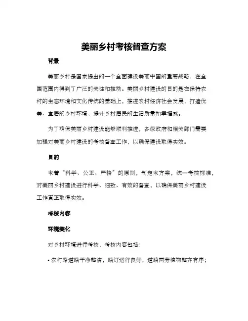 美丽乡村考核督查方案