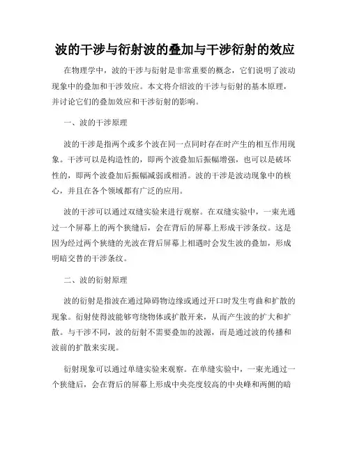波的干涉与衍射波的叠加与干涉衍射的效应