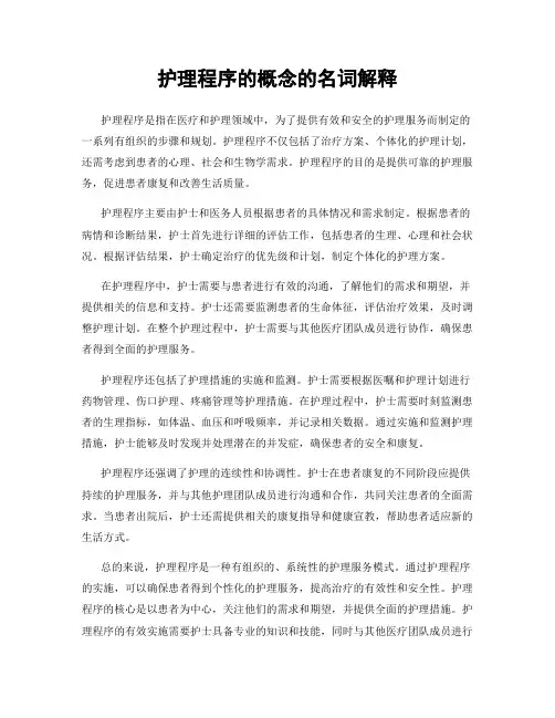 护理程序的概念的名词解释
