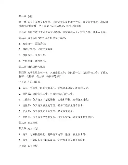 架子队日常管理制度