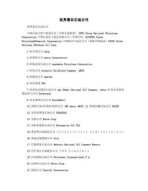 世界著名石油公司