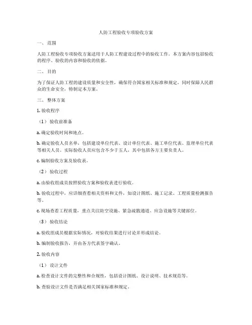 人防工程验收专项验收方案
