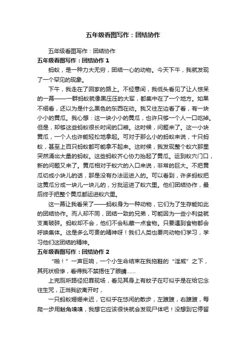 五年级看图写作：团结协作