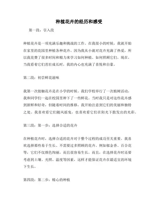 种植花卉的经历和感受
