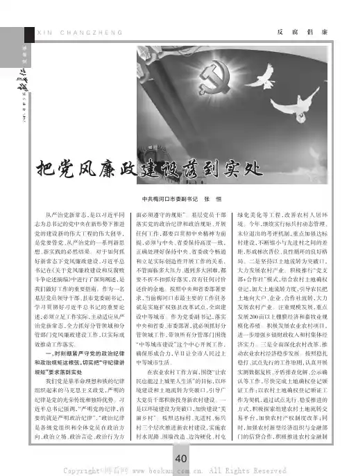 把党风廉政建设落到实处
