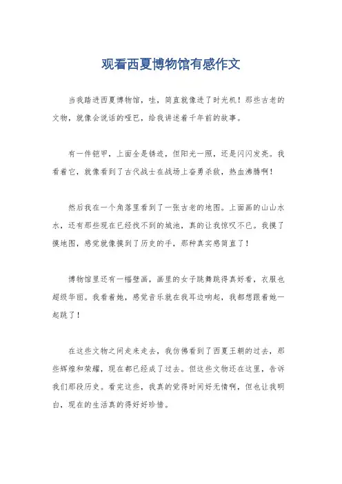 观看西夏博物馆有感作文