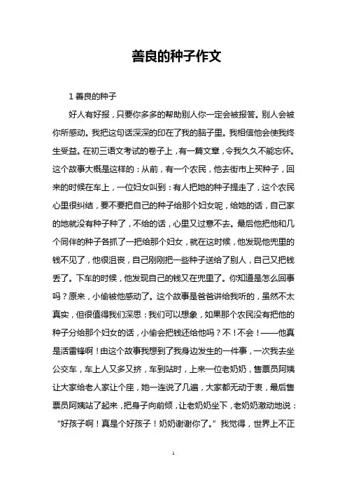善良的种子作文