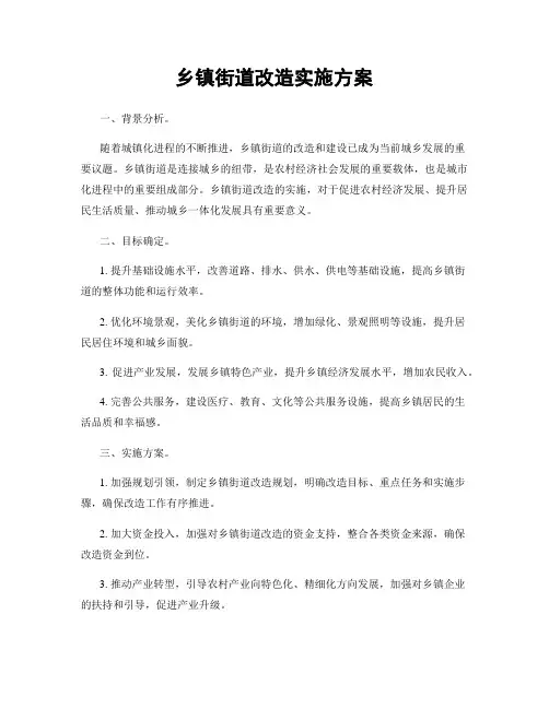 乡镇街道改造实施方案