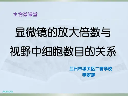 显微镜的放大倍数与细胞数目的关系PPT课件