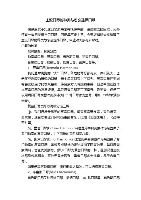 主流口琴的种类与怎么选择口琴