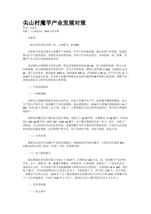 尖山村魔芋产业发展对策