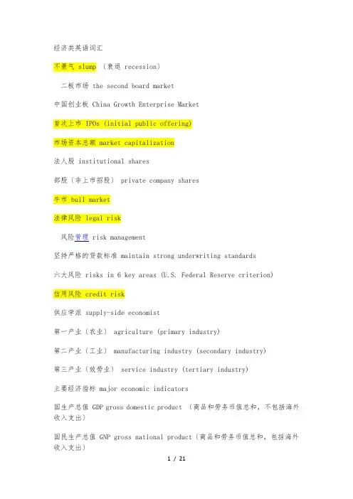 经济类英语词汇