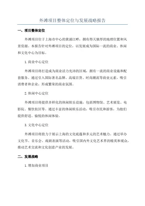 外滩项目整体定位与发展战略报告
